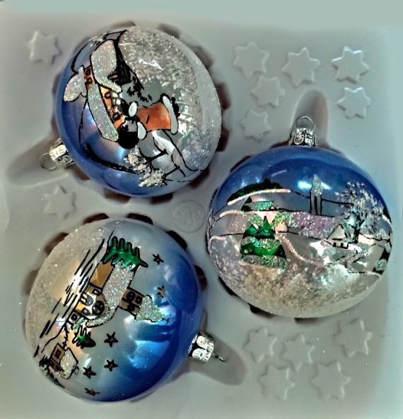 KOULE, sortiment, barevný, porcelán, modrý dekor