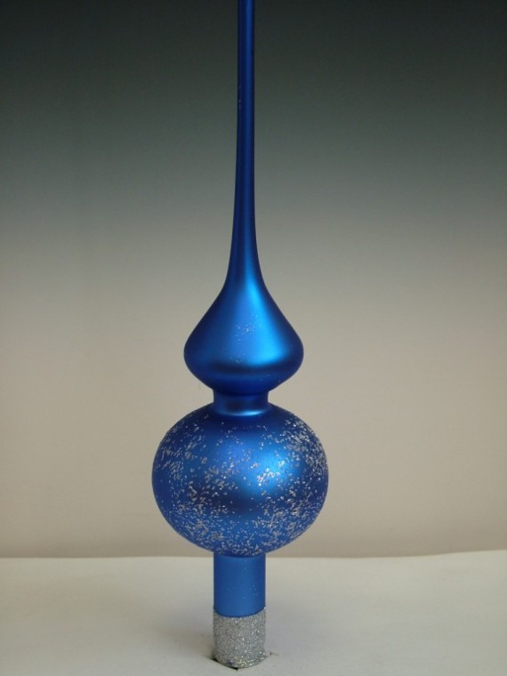 ŠPICE 1-KULOVÁ, HLADKÁ, TMAVĚ MODRÁ, MAT, STŘÍBRNÝ DEKOR