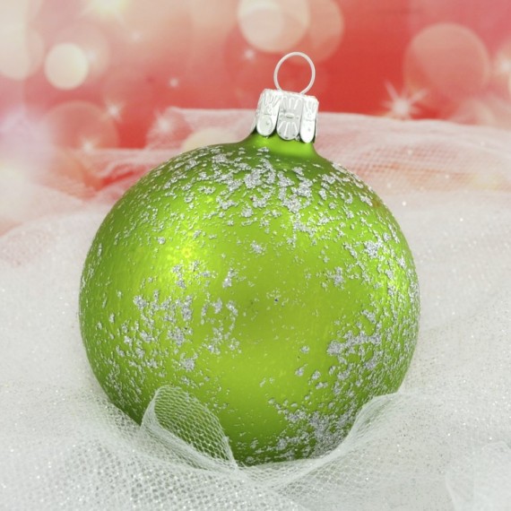 KOULE, SKLENĚNÁ, HLADKÁ, SVĚTLE ZELENÁ, MAT, HUBKOVANÝ DEKOR