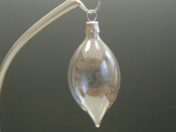 OLIVA, SKLENĚNÁ OZDOBA, ČIRÁ, BEZ DEKORU