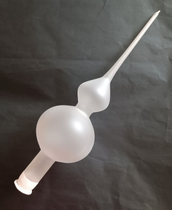 ŠPICE 1-KULOVÁ, skleněná, průhledná bílá, mat, bez dekoru