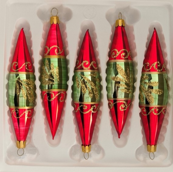 RAKETA, skleněná, barevný lesk retro dekor