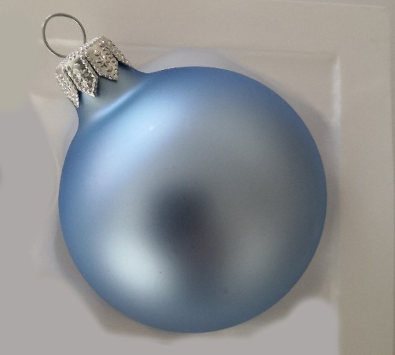 KOULE, SKLENĚNÁ, HLADKÁ, SVĚTLE MODRÝ MAT, BEZ DEKORU