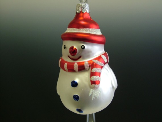 SNĚHULÁK VELKÝ, FORMA, ŠÁLA BAREVNÁ, BÍLÝ, MAT, DEKOR