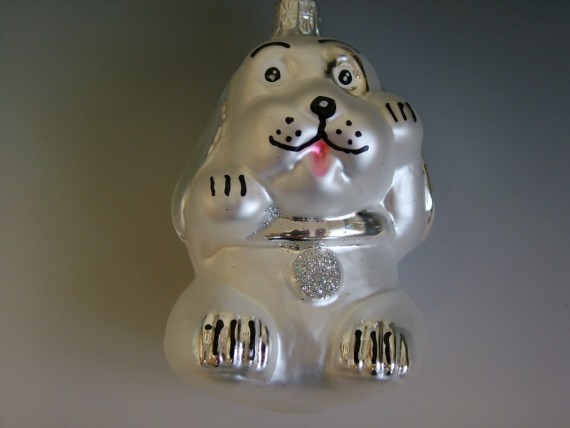 PES VELKÝ, FORMA, BÍLÝ, MAT, DEKOR