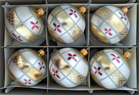 KOULE, SKLENĚNÁ, HLADKÁ, MALOVANÁ, BAREVNÝ DEKOR