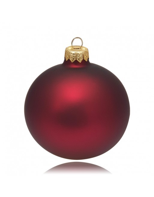 KOULE, SKLENĚNÁ, HLADKÁ, BORDÓ, MAT, BEZ DEKORU