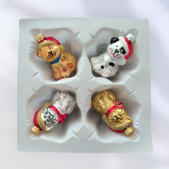 SORTIMENT FOREM, 2x KOČKA + 2x PES, mat, barevný, dekor