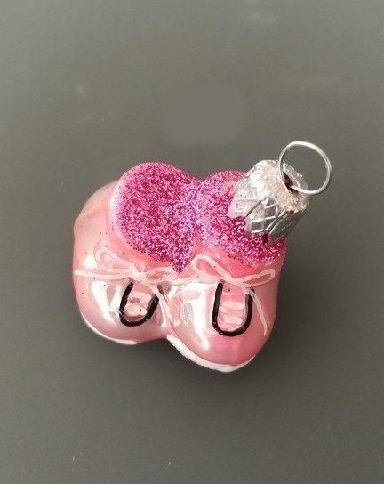 BOTIČKY RŮŽOVÉ, skleněné, forma, barevný dekor