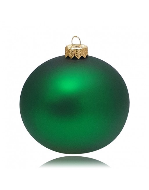 KOULE, skleněná, hladká, tmavě zelený mat, bez dekoru