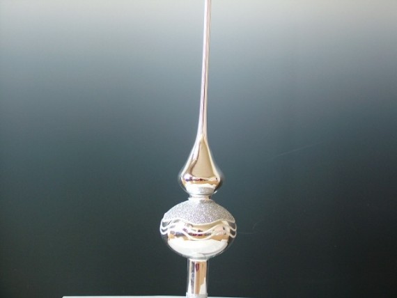 ŠPICE 1-KULOVÁ, stříbrná, plastický sypaný dekor