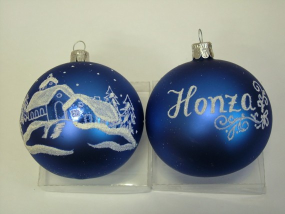 KOULE TM. MODRÁ, MAT, CHALOUPKA, BÍLÝ POSYP