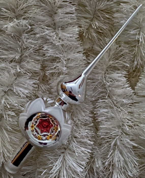 ŠPICE 1-KULOVÁ, TLAČENÝ REFLEKTOR, STŘÍBRNÁ, LESK, DEKOR