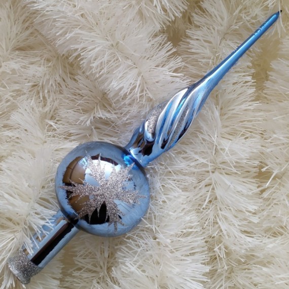 ŠPICE 1-KULOVÁ, HLADKÁ, SVĚTLE MODRÁ, LESK, , KROUCENÁ VĚŽIČKA, DEKOR