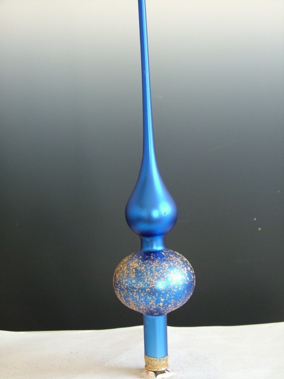 ŠPICE 1-KULOVÁ, HLADKÁ, TMAVĚ MODRÁ, MAT, ZLATÝ DEKOR