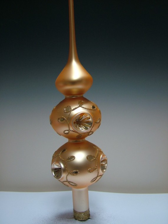 ŠPICE 2-KULOVÁ PÍCHANÁ, ZLATÁ, MAT, DEKOR