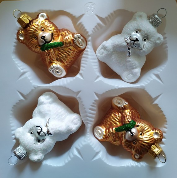 SORTIMENT FOREM, MEDVÍDCI S HŮLKOU, hnědý a bílý, mat, dekor