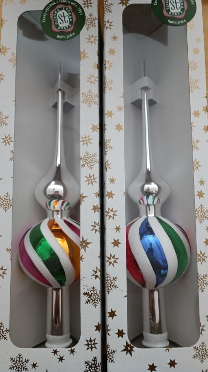 ŠPICE 1-KULOVÁ, stříbrná, barevná, lesk, retro