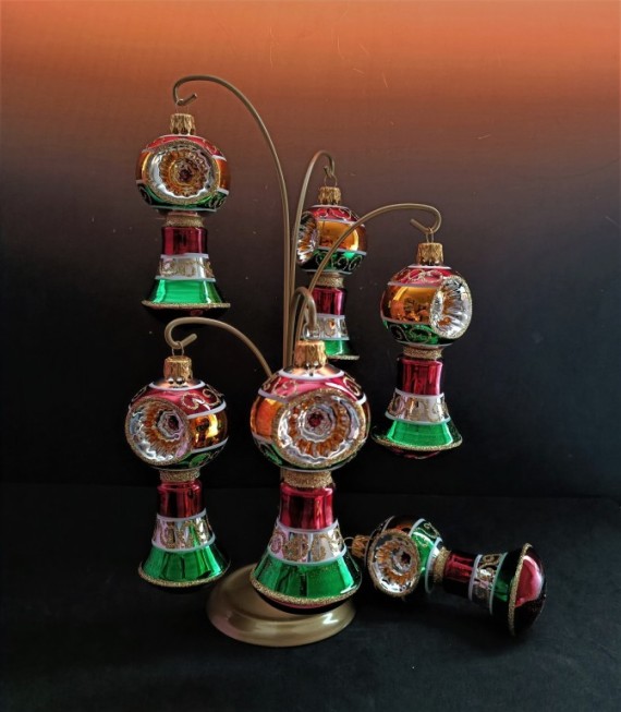 OKOZVON S REFLEKTOREM, volně foukaný tvar, barevný retro dekor