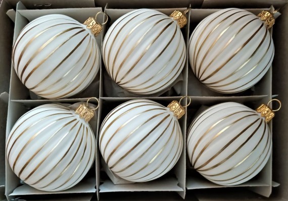 KOULE, skleněná vánoční ozdoba, zlatý dekor
