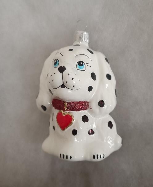 PES VELKÝ BÍLÝ, skleněný, forma