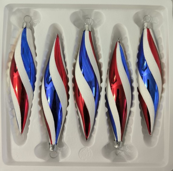 RAKETA, skleněná, barevná, retro dekor