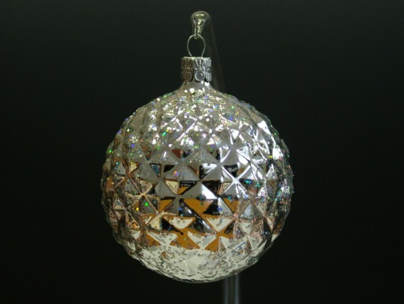 KOULE DISCO, skleněná, forma, stříbrná