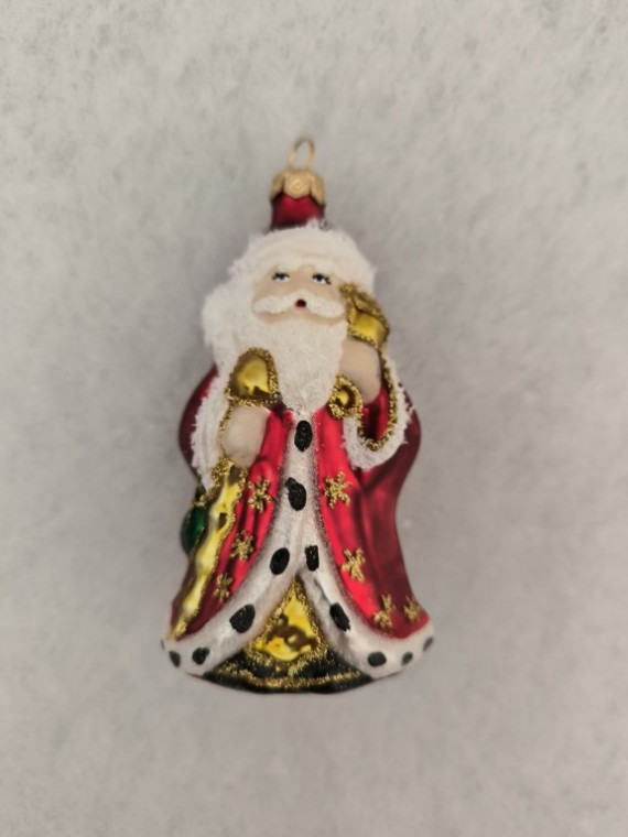 MIKULÁŠ SE ZVONCEM, forma, skleněná, barevný dekor