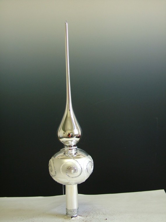 ŠPICE 1-KULOVÁ, stříbrná, lesk, dekor