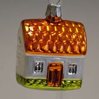 DOMEK MALÝ, FORMA, MAT, BAREVNÝ DEKOR, ORANŽOVÁ STŘECHA