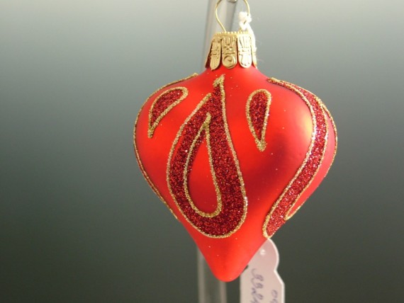 SRDCE, FORMA, HLADKÉ, ČERVENÉ, MAT, DEKOR