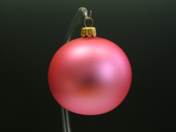 KOULE, SKLENĚNÁ, HLADKÁ, RŮŽOVÝ MAT, BEZ DEKORU