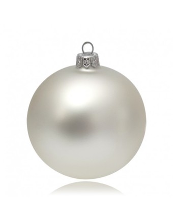 KOULE, SKLENĚNÁ, HLADKÁ, BÍLÁ, MAT, BEZ DEKORU