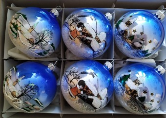 KOULE, SORTIMENT, barevná, porcelán, modrý dekor