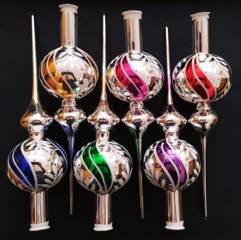 ŠPICE 1-KULOVÁ, stříbrná, hladká, lesk, barva ass, malovaný dekor