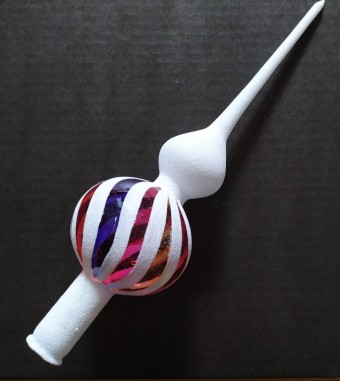 ŠPICE 1-KULOVÁ, průhledná, hladká, barva ass, lesk, bílý dekor