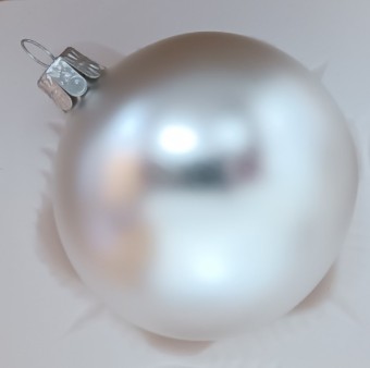 KOULE, SKLENĚNÁ, HLADKÁ, STŘÍBŘENÁ, BÍLÁ, LESK, BEZ DEKORU