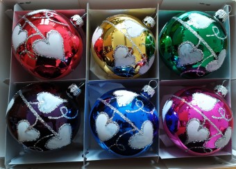 KOULE, SKLENĚNÁ, HLADKÁ, LESK, BARVA ASS, MALOVANÝ DEKOR