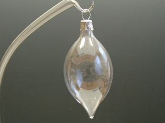 OLIVA, SKLENĚNÁ OZDOBA, ČIRÁ, BEZ DEKORU