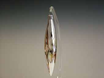 RAKETA, SKLENĚNÁ OZDOBA, STŘÍBRNÁ, BEZ DEKORU