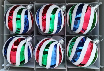 KOULE, skleněná vánoční ozdoba, retro dekor