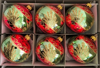 KOULE, skleněná, barevný lesk retro dekor