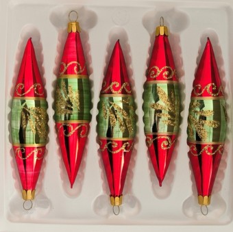 RAKETA, skleněná, barevný lesk retro dekor