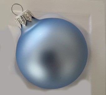 KOULE, SKLENĚNÁ, HLADKÁ, SVĚTLE MODRÝ MAT, BEZ DEKORU