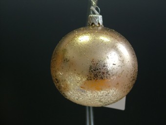 KOULE, SKLENĚNÁ, HLADKÁ, SVĚTLE ZLATÁ, MAT, DEKOR