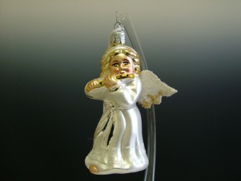 ANDĚL S FLÉTNOU VELKÝ, FORMA, BÍLÝ, MAT, DEKOR