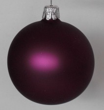 KOULE, SKLENĚNÁ, HLADKÁ, TMAVĚ FIALOVÝ MAT, BEZ DEKORU