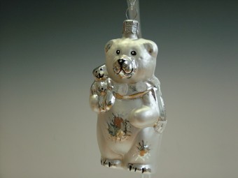 MEDVĚD S MALÝM MEDVÍDKEM, FORMA, BÍLÝ, MAT, DEKOR