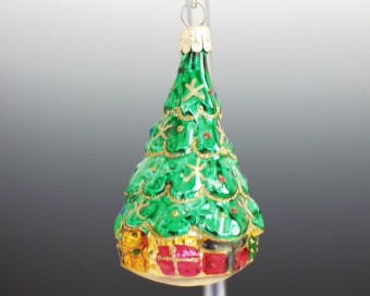 STROMEK S DÁRKY, SKLENĚNÁ OZDOBA, FORMA, BAREVNÝ, LESK,DEKOR