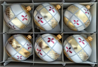 KOULE, SKLENĚNÁ, HLADKÁ, MALOVANÁ, BAREVNÝ DEKOR